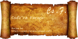 Csánk Ferenc névjegykártya