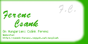 ferenc csank business card